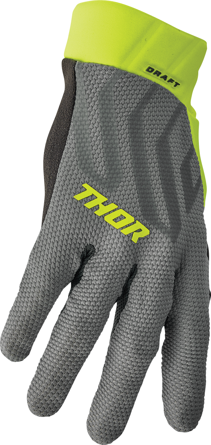 THOR Draft Gloves - Gray/Acid - XS 3330-6812