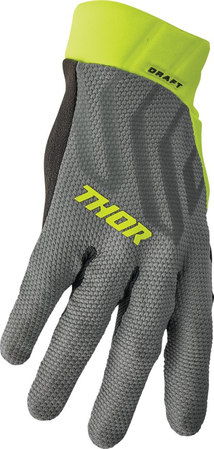 THOR Draft Gloves - Gray/Acid - XS 3330-6812