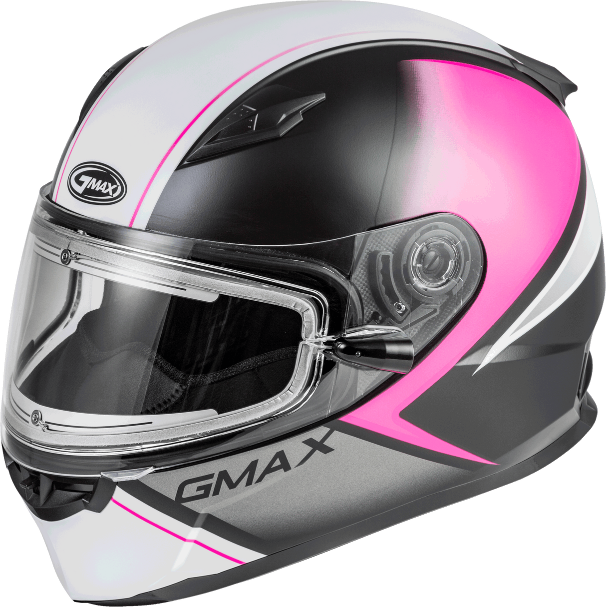 GMAX Ff-49s Hail Snow Helmet W/Elec Shield Matte Blk/Pink/White Sm G4491344