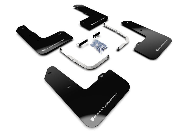 Rally Armor 2019+ Hyundai Veloster N UR Black Mud Flap w/ Silver Logo MF57-UR-BLK/SIL