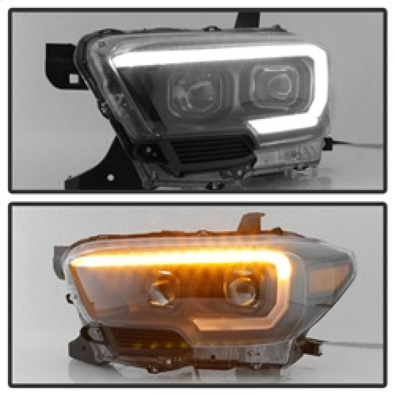 xTune Toyota Tacoma 16-18 DRL Light Bar Projector Headlights - Black PRO-JH-TTA16-LBDRL-BK 9039256