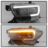 xTune Toyota Tacoma 16-18 DRL Light Bar Projector Headlights - Black PRO-JH-TTA16-LBDRL-BK 9039256