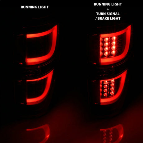 ANZO 2009-2013 Ford F-150 LED Taillights Black 311257
