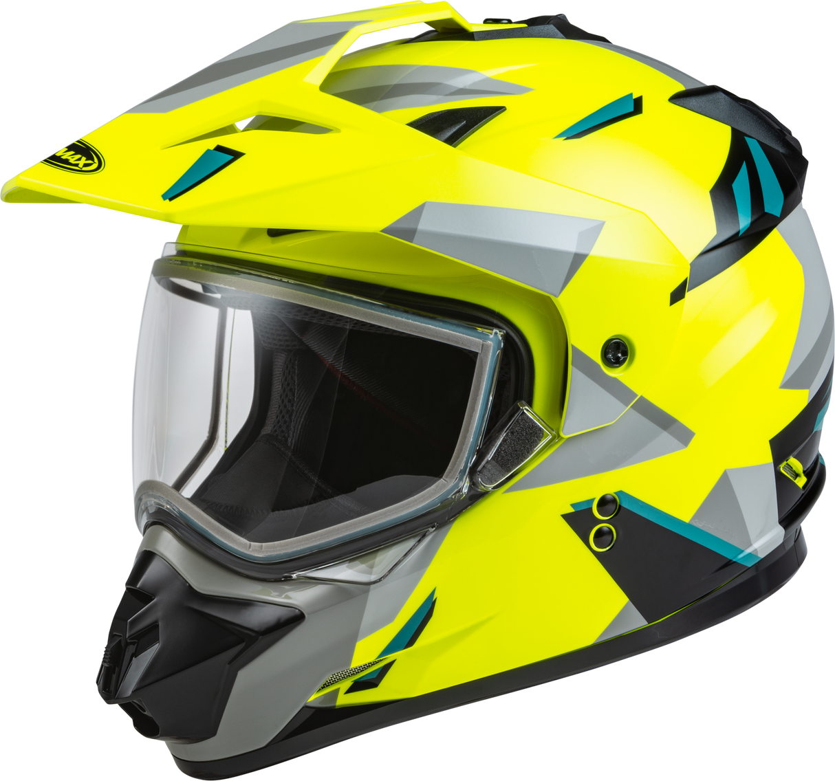 GMAX Gm-11s Ripcord Adventure Snow Helmet Hi-Vis/Grey/Blue Md A2114685