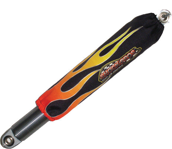 SHOCKPROS Shock Covers Black W/Orange Flames A110ORFL