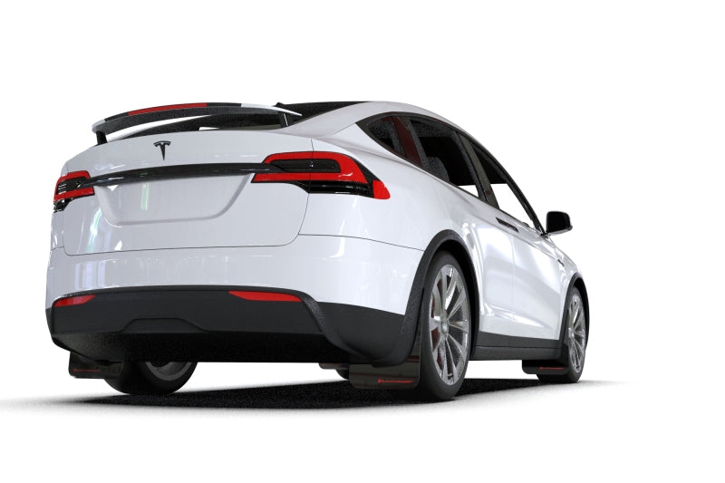 Rally Armor 2022 Tesla Model X/X Plaid Black UR Mud Flap - Metallic Black Logo MF102-UR-BLK/MBK