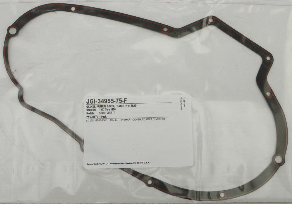 JAMES GASKETSGasket Primary Cover Xl Foam W Bead 1/Pk 34955-75-F34955-75-F