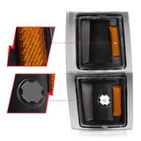 ANZO 1994-1998 Chevrolet Blazer Corner Lights Black Housing Clear Lens w/ Amber Reflector 521042