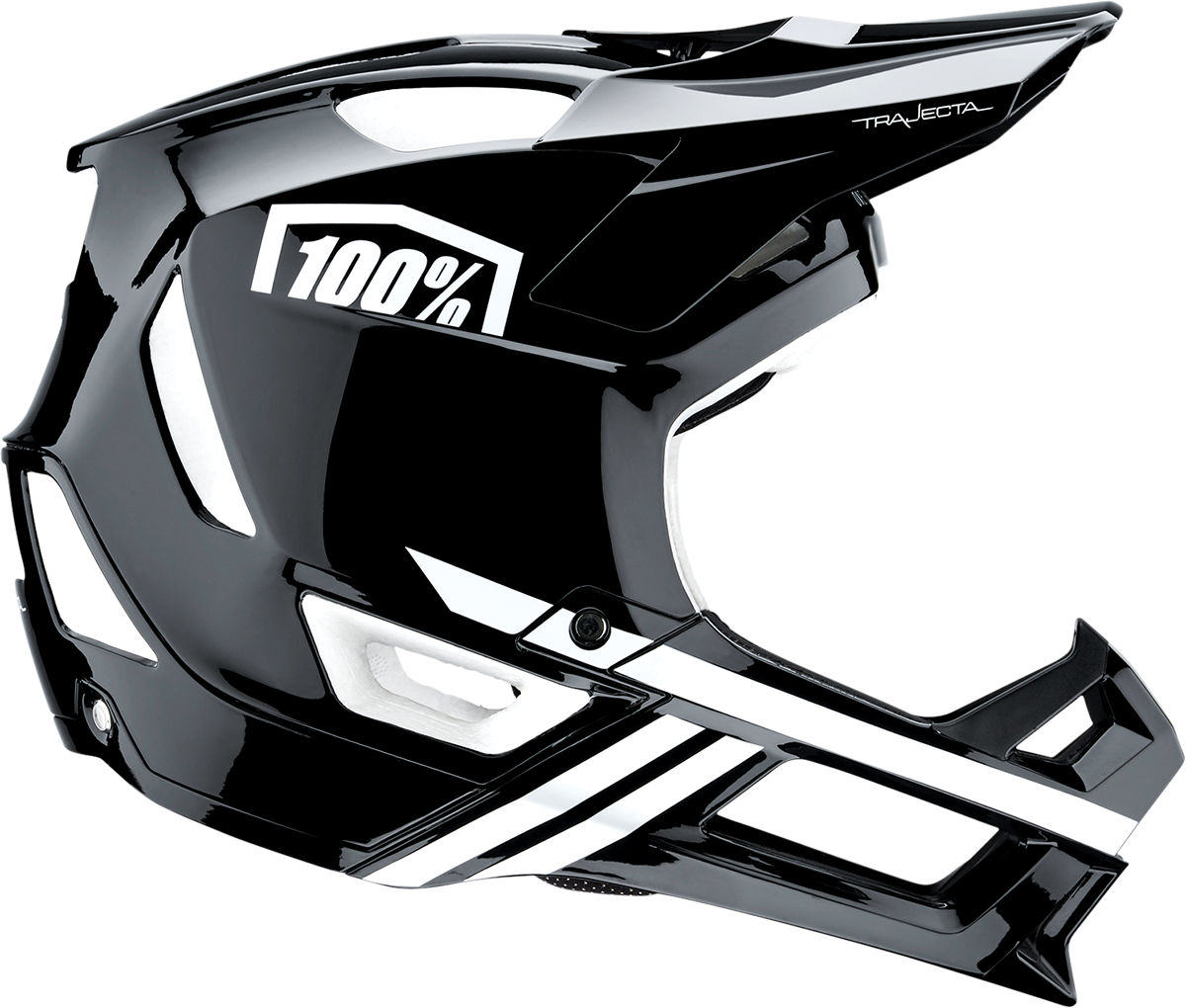 100% Trajecta Helmet - Fidlock - Black/White - Medium 80003-00006