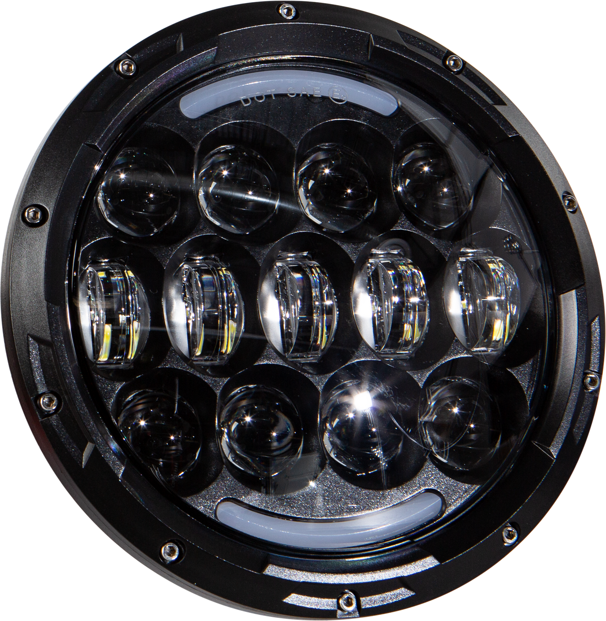 HARDDRIVE Led Headlight 7" 105w White Angel Eyes 820-0360