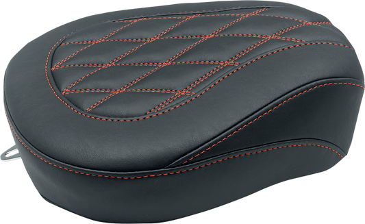 MUSTANG Wide Tripper Passenger Seat - Black w/ American Beauty Red Stitching 76648AB
