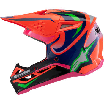 ALPINESTARS Youth SM3 Helmet - Deegan - Gloss Orange Fluo/Purple/Pink Fluo - Large  8301425-433-YL