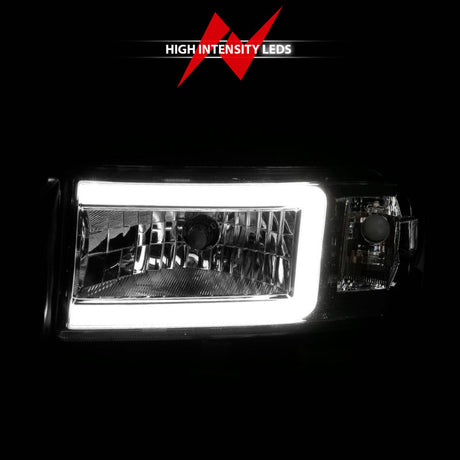 ANZO 94-02 Dodge RAM Crystal Headlight - w/ Light Bar Chrome Housing 111555