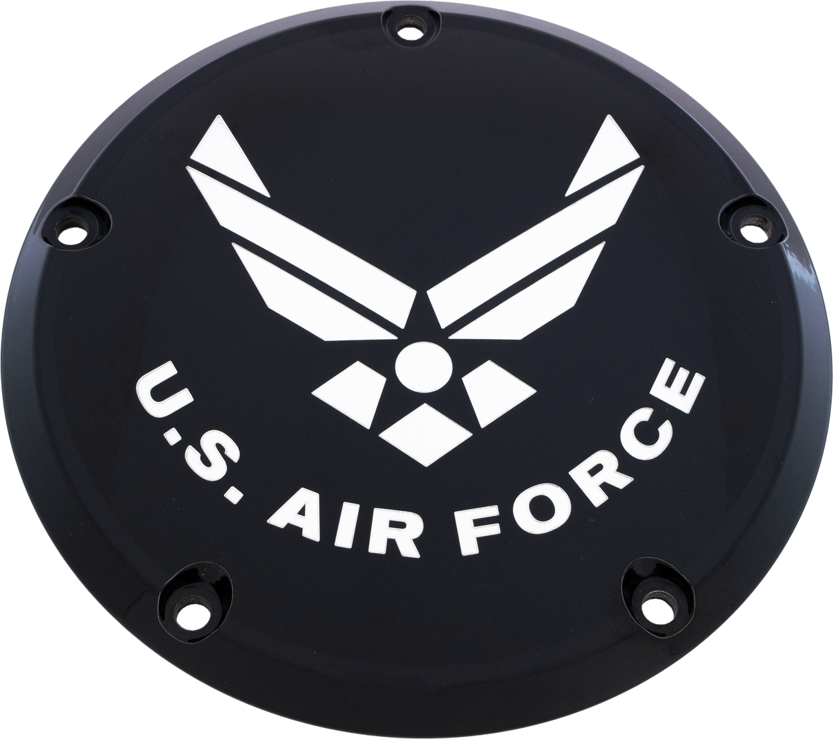 CUSTOM ENGRAVING 7   M8 Flt/Flh Derby Cover Air Force Black AIRF04-46BG