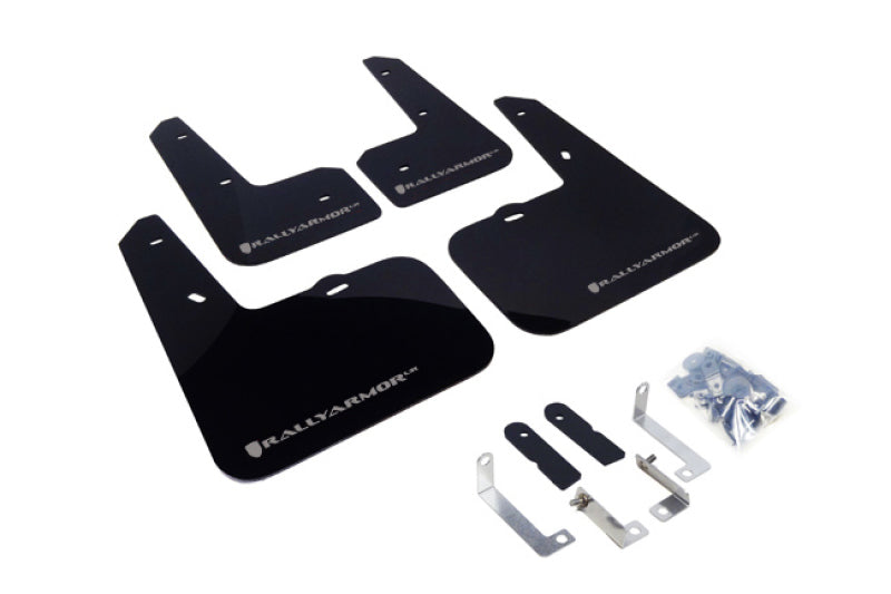 Rally Armor 12-13 Hyundai Veloster UR Black Mud Flap w/ Silver Logo MF24-UR-BLK/SIL