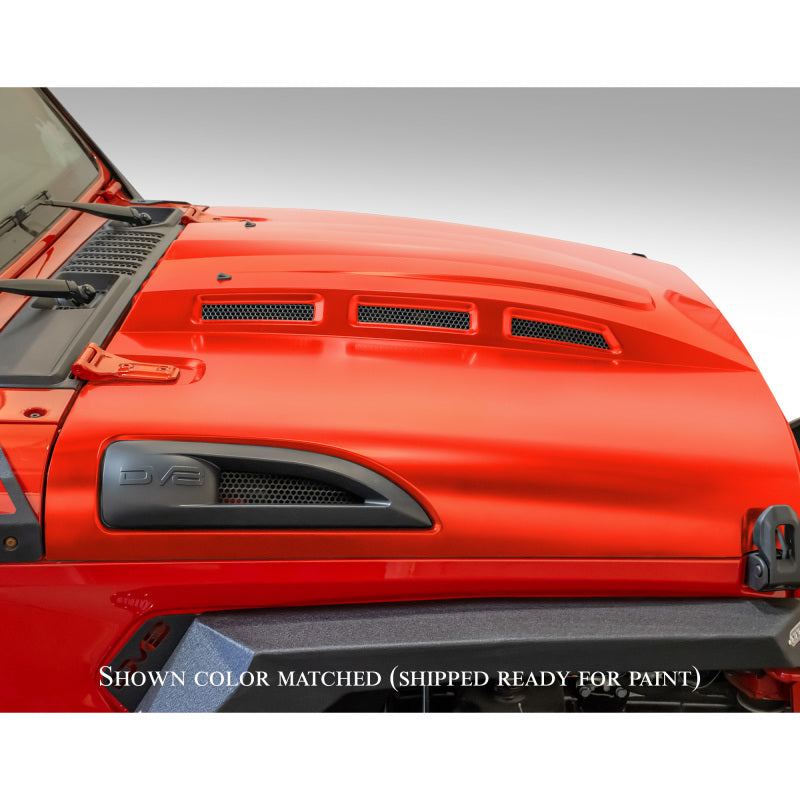 DV8 Offroad 18+ Jeep JL Heat Dispersion Hood - Primer Black HDMBJL-01