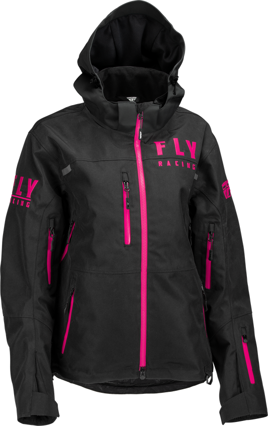 FLY RACING Women's Carbon Jacket Black/Pink Lg 470-4502L