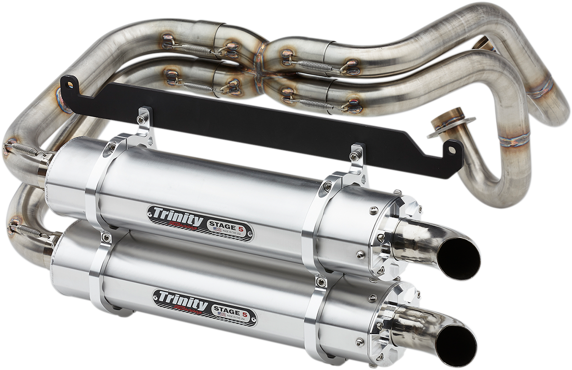 TRINITY RACING Dual Exhaust - Brushed - Talon TR-4170D