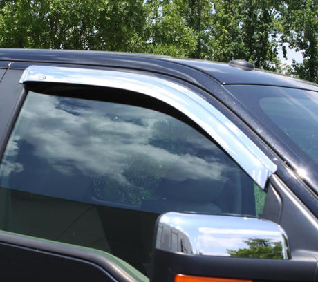 AVS 04-08 Ford F-150 Standard Cab (Excl. 04 Heritage) Front Window Ventvisor 2pc - Chrome 682805