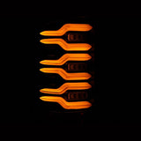 AlphaRex 14-18 GMC Sierra 1500/2500HD/3500HD LUXX-Series LED Tail Lights Alpha-Blk Actv Lgt Seq. Sig 630030