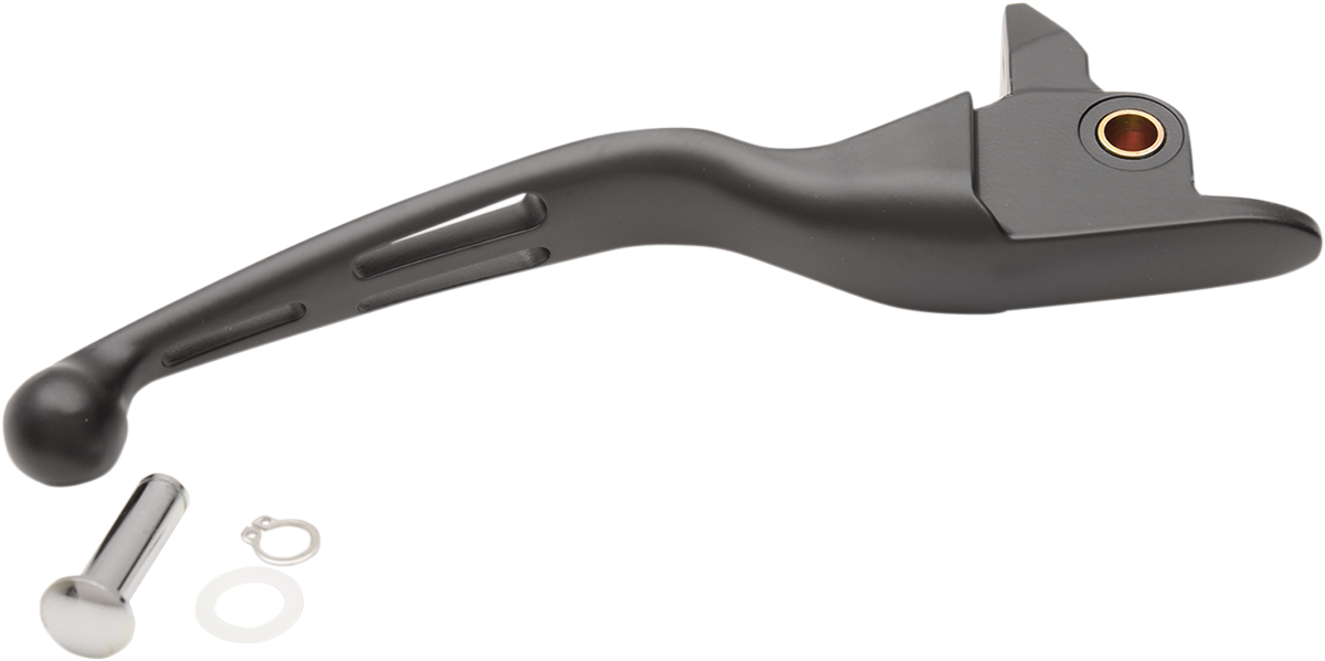 DRAG SPECIALTIES Palanca de freno - Hoja ancha - Ranurada - Negro H07-0601MB-B