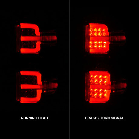 ANZO 15-19 Chevy Silverado 2500HD/3500HD (Factory Halogen Only) LED Tail Lights Smoke w/Clear Lens 311424