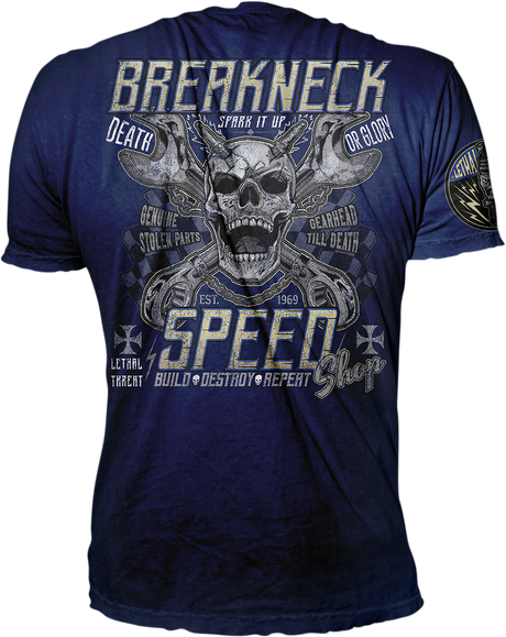 LETHAL THREAT Break Neck Speed T-Shirt - Blue - XL VV40162XL
