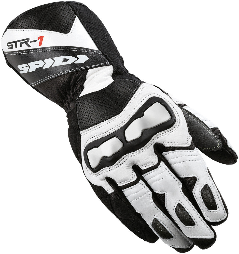 SPIDI Str-1 Leather Gloves Black/White 3x A127-011-3X