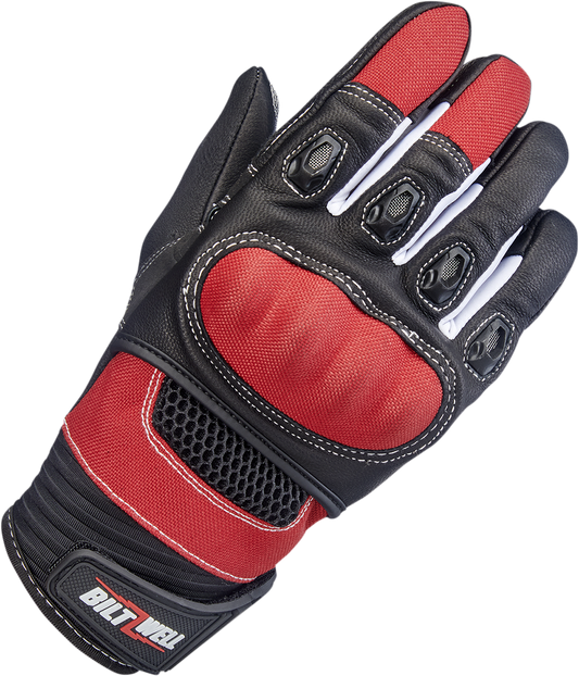 BILTWELL Bridgeport Gloves - Red - Medium 1509-0801-303