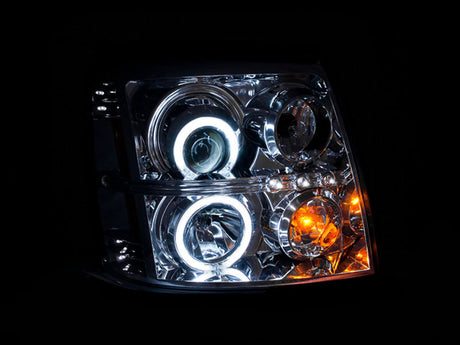 ANZO 2003-2006 Cadillac Escalade Projector Headlights w/ Halo Chrome (CCFL) (HID Compatible) 111176