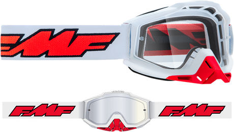 FMF PowerBomb Goggles - Rocket - White - Clear F-50036-00004 2601-2971