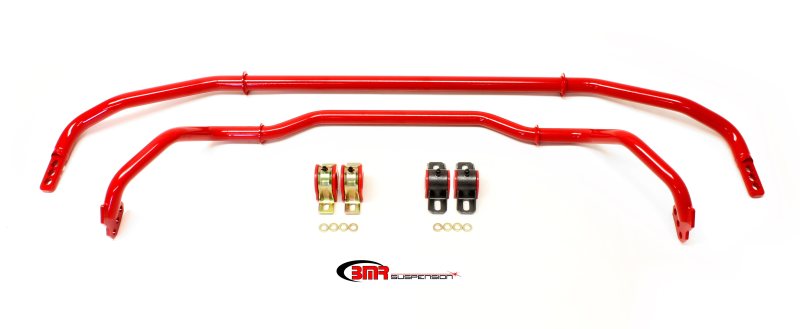 BMR 13-15 5th Gen Camaro Front & Rear Sway Bar Kit w/ Bushings - Red SB039R