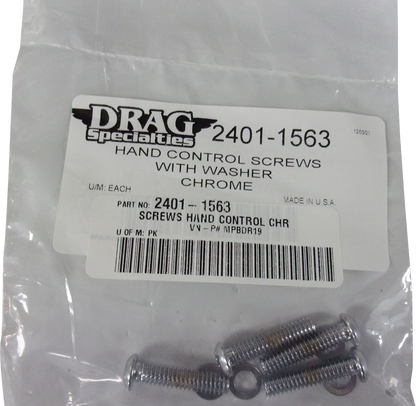 DRAG SPECIALTIES Hand Control Screws - Chrome MPBDR19