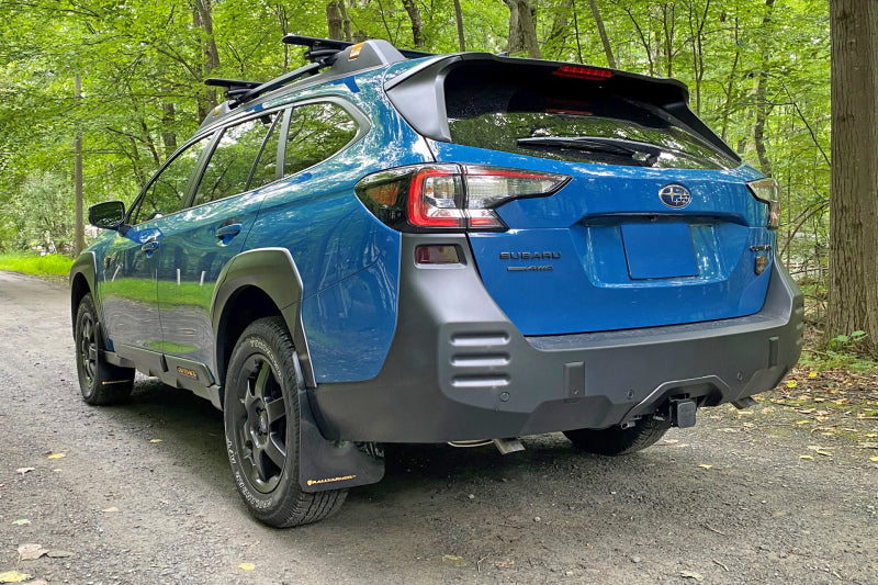Rally Armor 2022 Subaru Outback Wilderness Black Mud Flap White Logo MF76-UR-BLK/WH