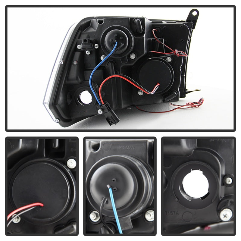 Spyder Dodge Ram 1500 09-14 10-14 Projector Headlights Halogen- LED Halo LED - Blk PRO-YD-DR09-HL-BK 5010032