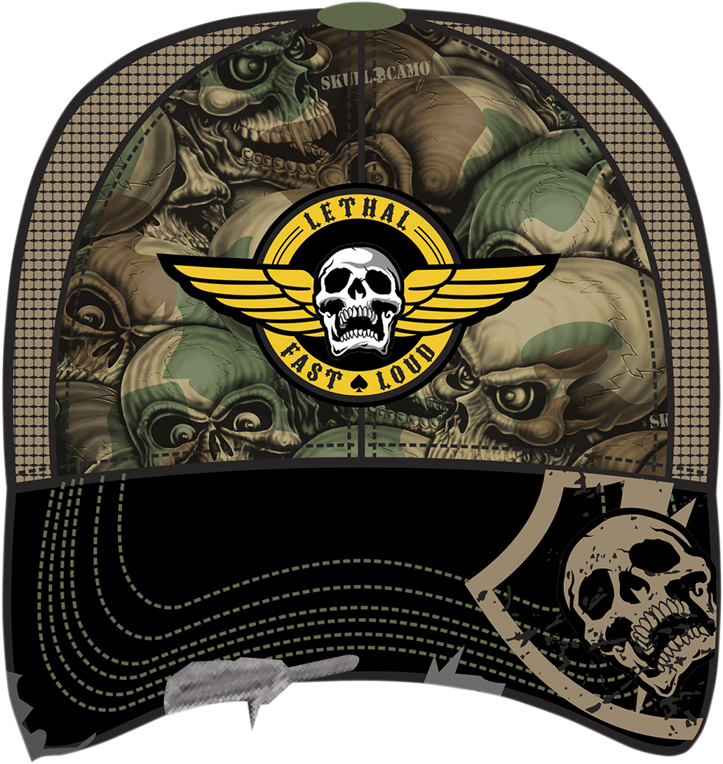 LETHAL THREAT Army Skull Hat - Camo HT82017