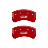 MGP 4 Caliper Covers Engraved Front Pontiac Engraved Rear G8 Red finish silver ch 18011SPG8RD