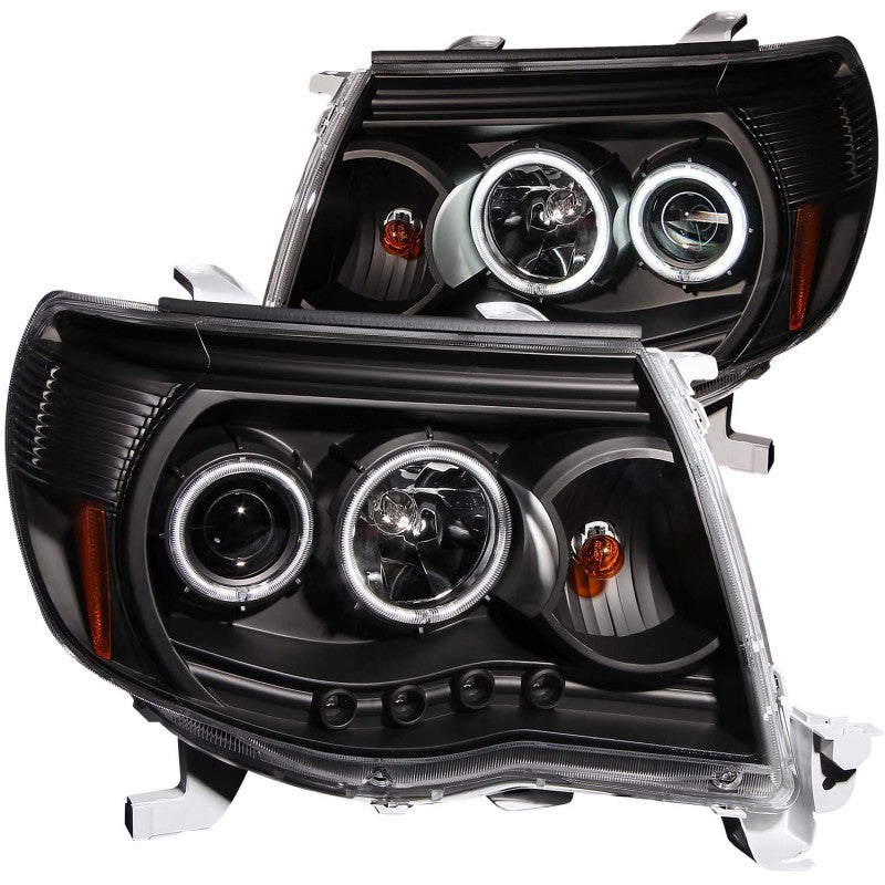 ANZO 2005-2011 Toyota Tacoma Projector Headlights w/ Halo Black 121282