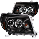 ANZO 2005-2011 Toyota Tacoma Projector Headlights w/ Halo Black 121282