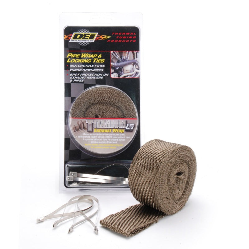 DEI Exhaust Wrap Kit - Pipe Wrap and Locking Tie - Titanium 10123