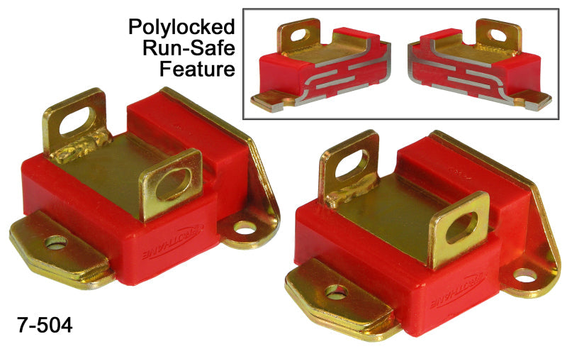 Prothane GM Motor Mounts - Type A Short - Red 7-504