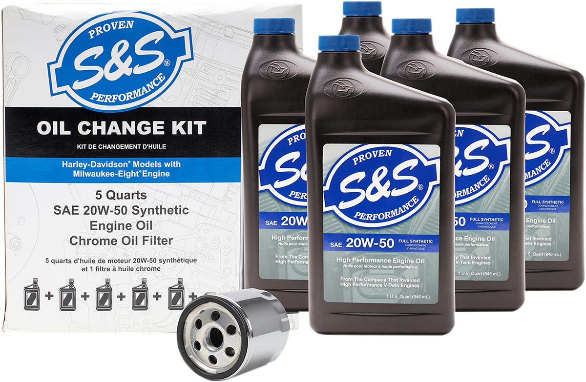 S&S CYCLE Oil Change Kit for M8 162233