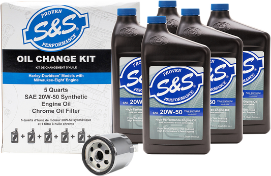 S&S CYCLE Oil Change Kit for M8 162233