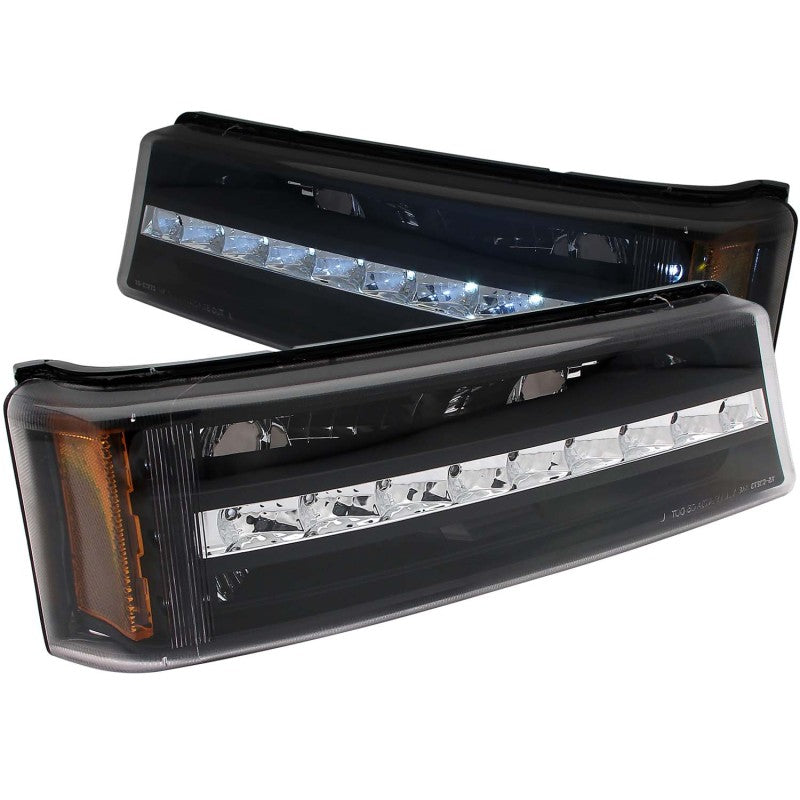 ANZO 2003-2006 Chevrolet Silverado 1500 LED Parking Lights Black w/ Amber Reflector 511067