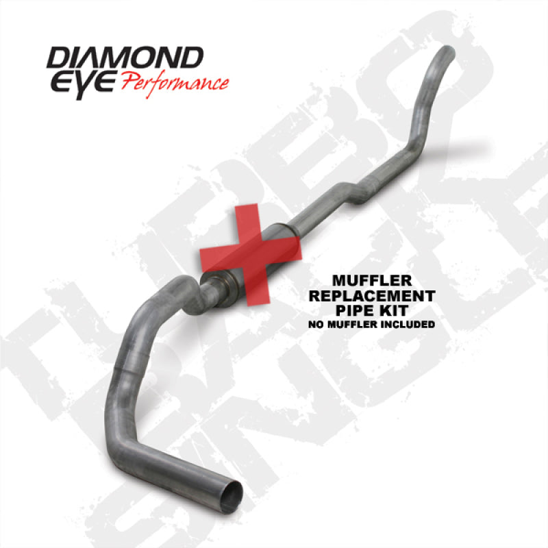 Diamond Eye KIT 4in TB MFLR RPLCMENT PIPE SGL AL: 2-WHEEL DRIVE ONLY 89-93 DODGE CUMMINS 5.9L K4209A-RP