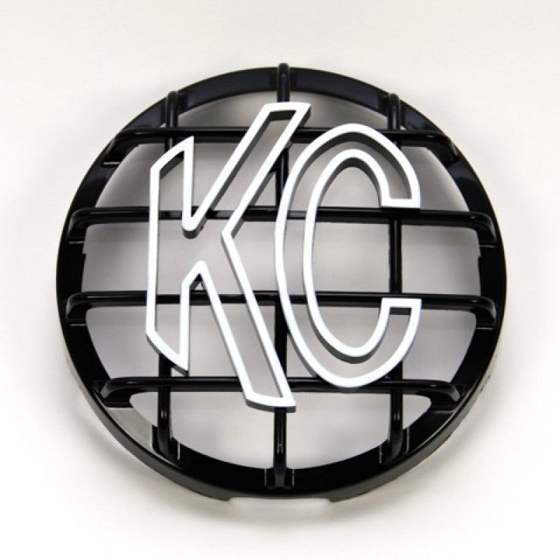 KC HiLiTES 6in. Round ABS Stone Guard for SlimLite/Daylighter Lights (Single) - Black/White KC Logo 7210