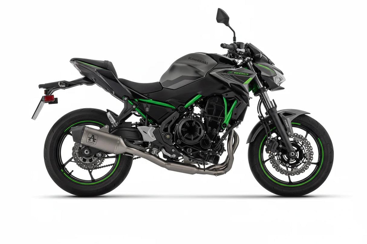 Arrow  Kawasaki  Z650 / Ninja 650 / Versys 650 E5+ 2025 Full System With Veloce Titanium Silencer - 77501vl