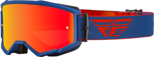 FLY RACING Zone Goggle Red/Navy W/ Red Mirror/Amber Lens 37-51499