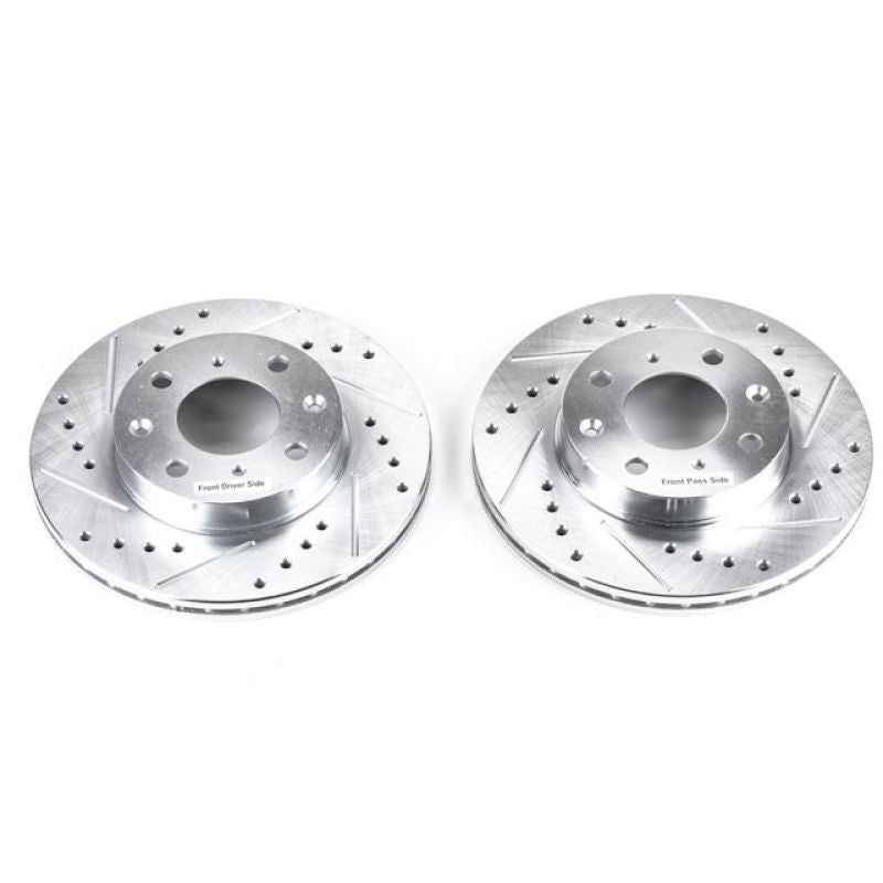 Power Stop 88-91 Honda Civic Front Evolution Drilled & Slotted Rotors - Pair JBR304XPR