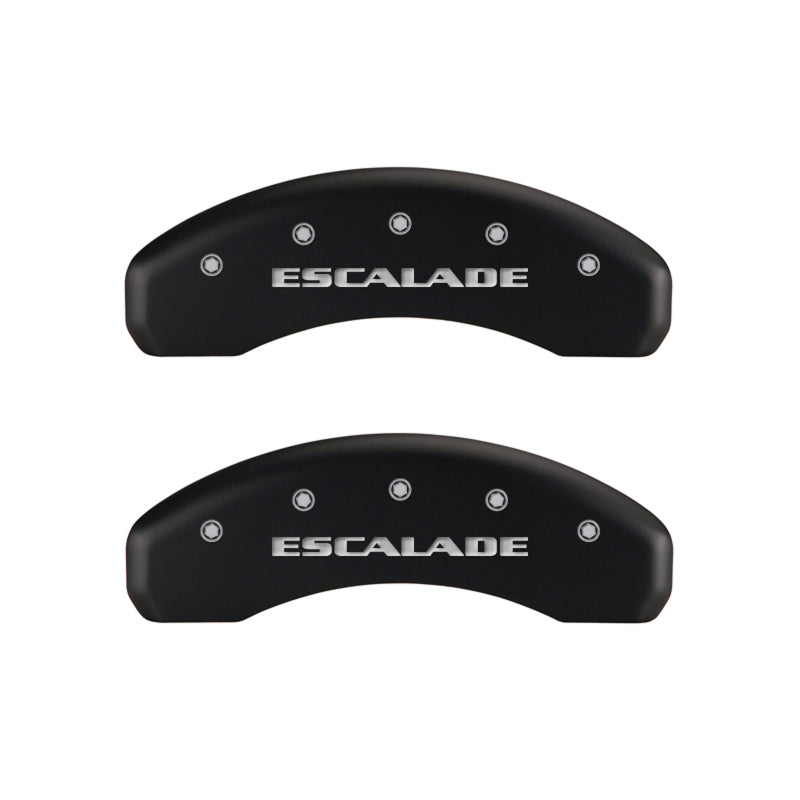 MGP 4 Caliper Covers Engraved Front & Rear Escalade Red finish silver ch 35015SESCRD